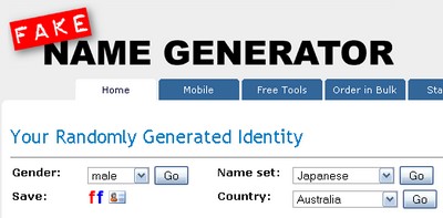 Generator name fake