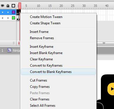 Convert to blank keyframes