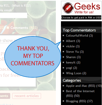 Top commentators list