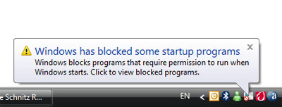 Windows warning