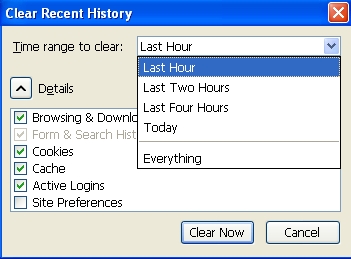 clear recent history