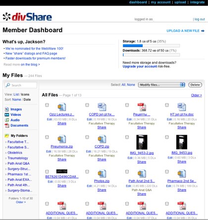 divshare dashboard