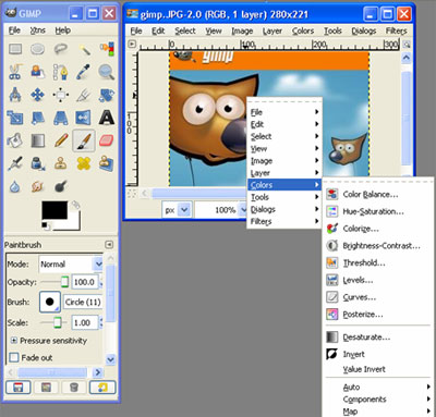 GIMP image editing