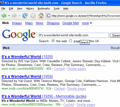 Google site search